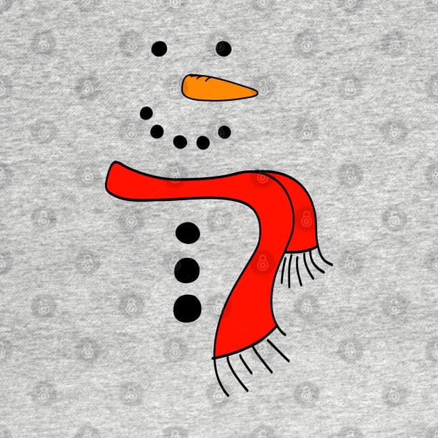 Cute Doodle Snowman with Red Scarf, made by EndlessEmporium by EndlessEmporium